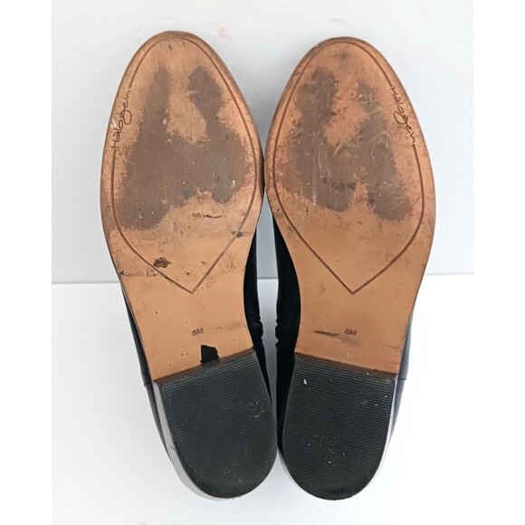 Halogen Lidia Blk Leather Moto Ankle Boot Studded Harness Buckle Strap Sz 8 - Picture 10 of 14